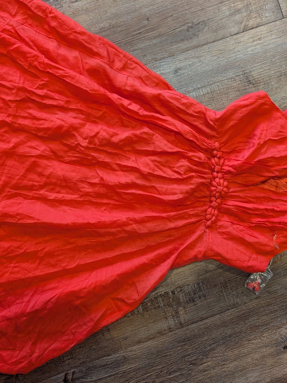 Estey Coral Red Button Front Midi Dress Size S NWT